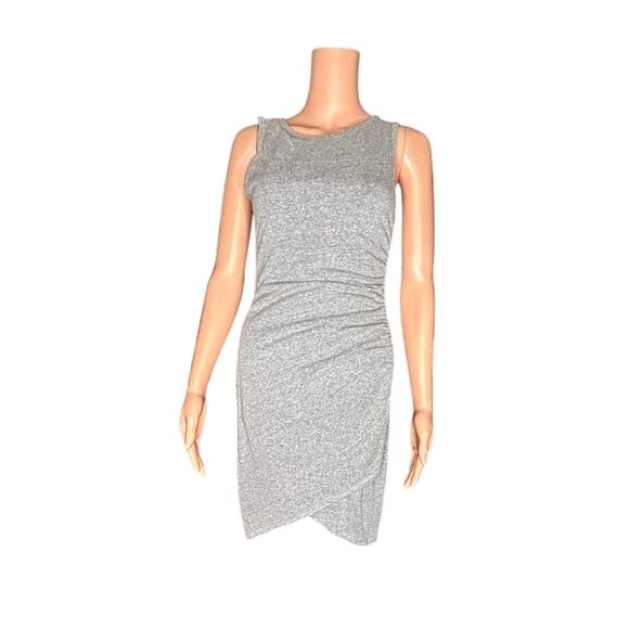 Soprano Gray Ruching Bodycon sleeveless tank dress with tulip hem size small - Picture 1 of 4